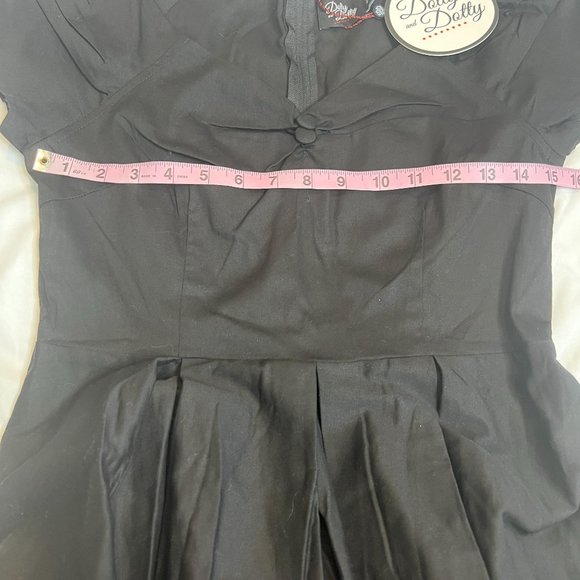 NWT Dolly and Dotty Black Short Sleeve Rockabilly Pin Up Dress Size 8‎ - Picture 4 of 6